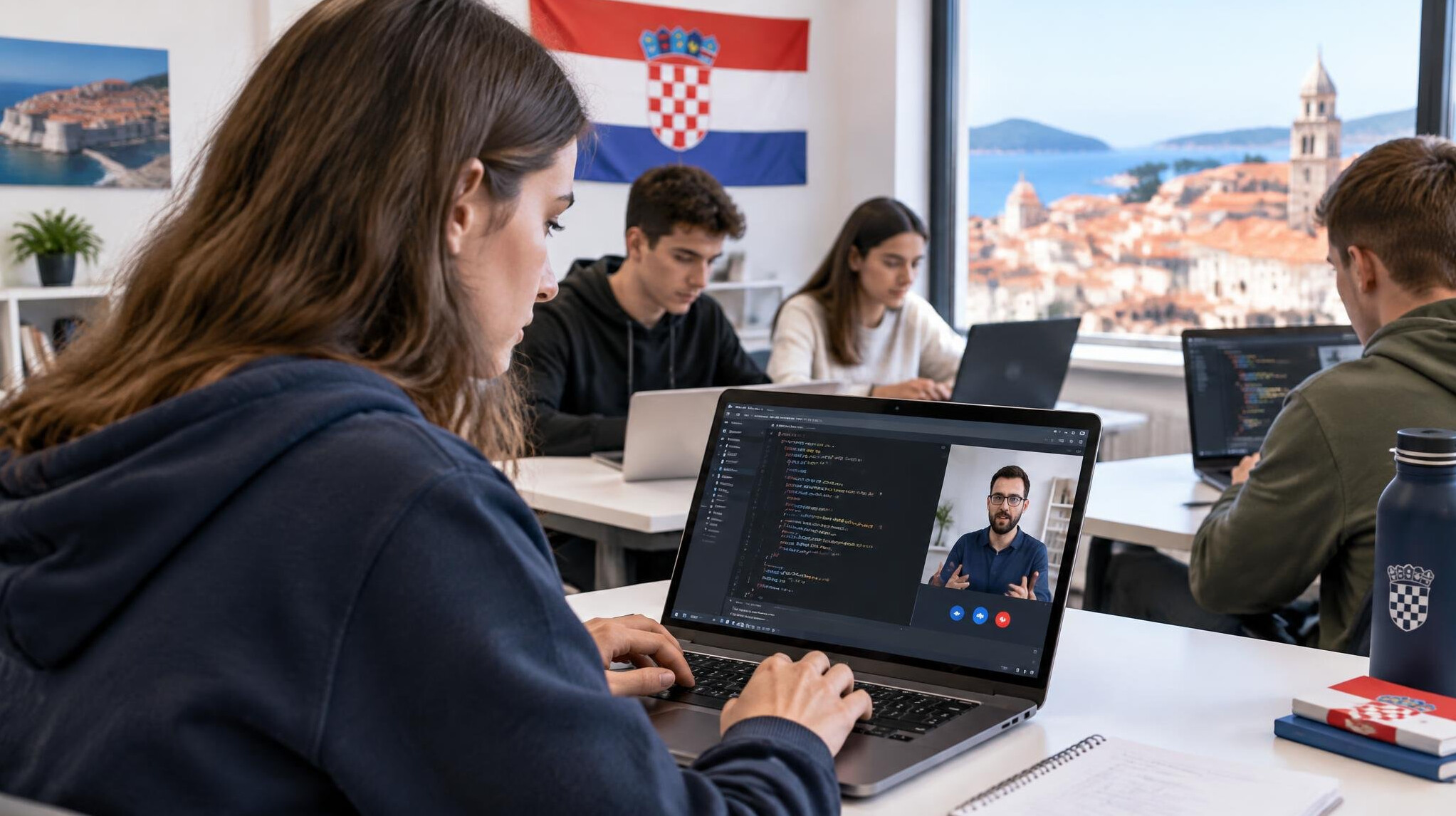 croatian students learning to code